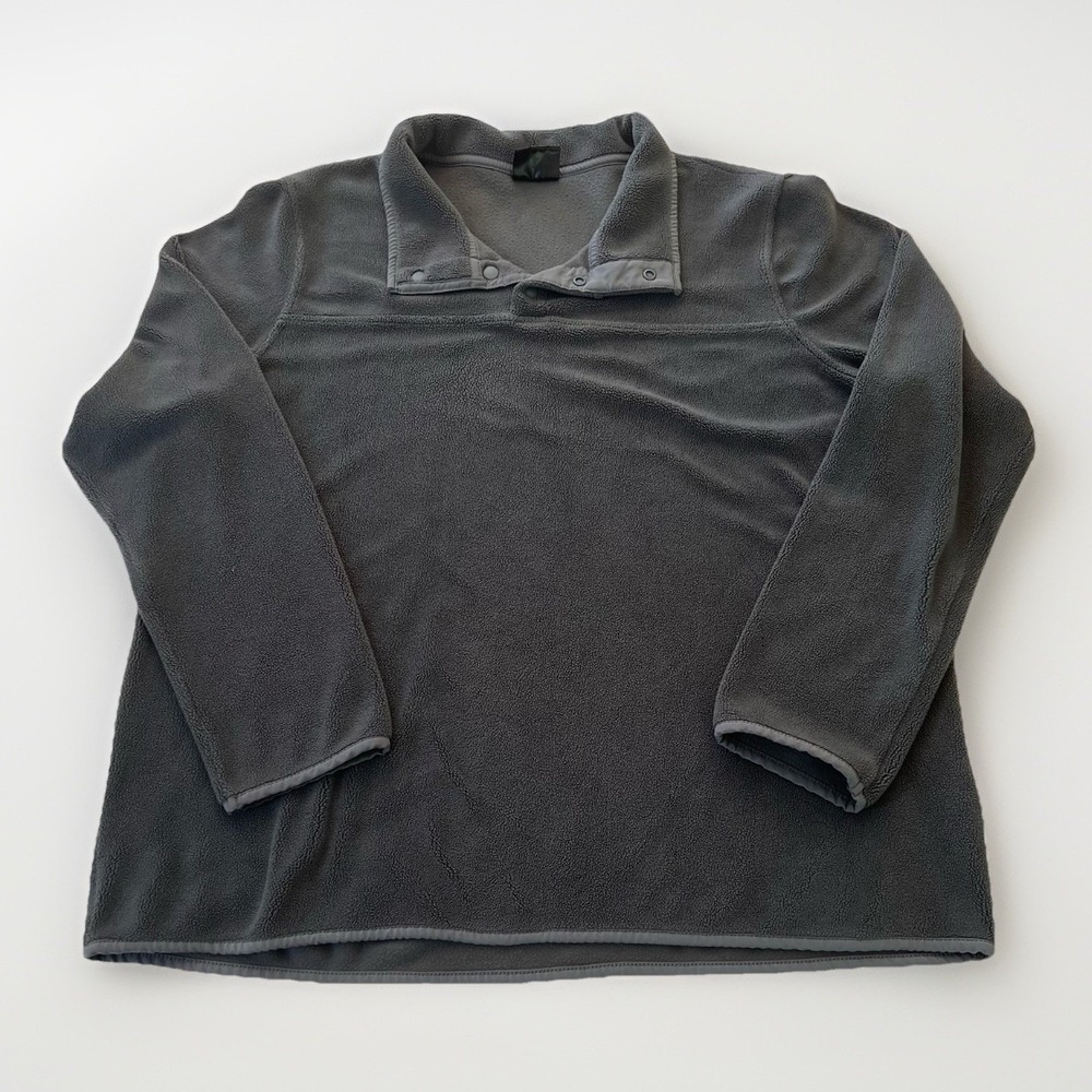4/$25 Sale 32 Degrees Heat Fleece Pullover Womens Sz L Dark Gray 1/4 Snap Collar